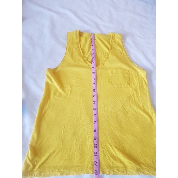 Madewell Womens Blouse Top Size Small Sleeveless V Neckline Yellow Pocket Knit - Picture 8 of 9